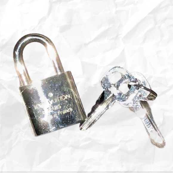 LOUIS VUITTON Palladium Lock and Key Numbers 304 Silver Padlock Rare AUTHENTIC - Picture 7 of 15
